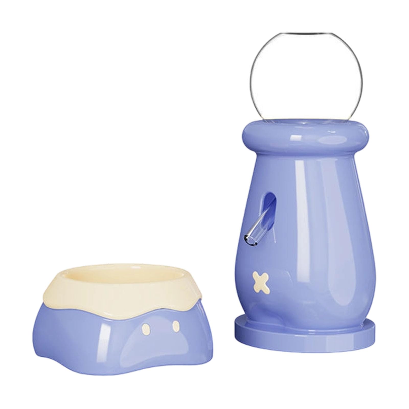 Mangiatoia ergonomica per piccoli animali in ceramica e ciotola per acqua, sistema di alimentazione per criceti, gabbia per criceti, ciotola decorativa per cibo e set di dispenser d'acqua