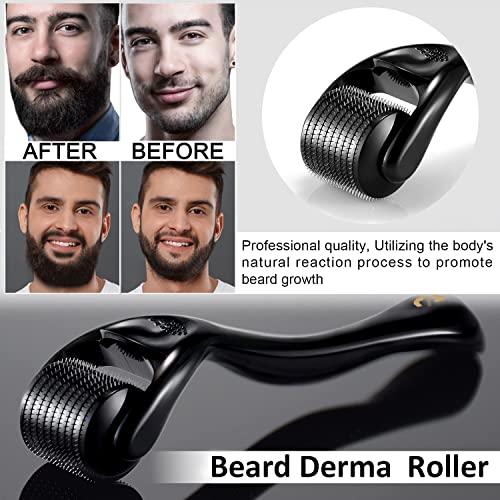 Yoobeaul Beard Growth Kit, Beard Derma Roller + Beard Oil & Beard Balm, Beard Roller Kit - Fathers Gifts For Dad - Gifts For Men Husband Boyfriend #TOP2
