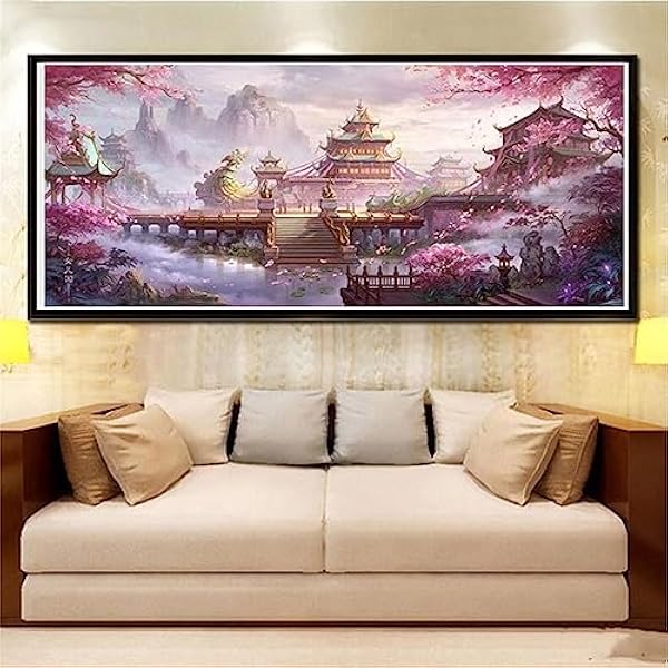 Diamond Painting Kit Completo,5D DIY Pittura Diamante,Strass Cristallo Punto Croce Art Ricamo Pittura Craft per Pareti Domestiche per Adulti Bambini Decorazioni Fantasy Fairyland Square Drill,80x160cm