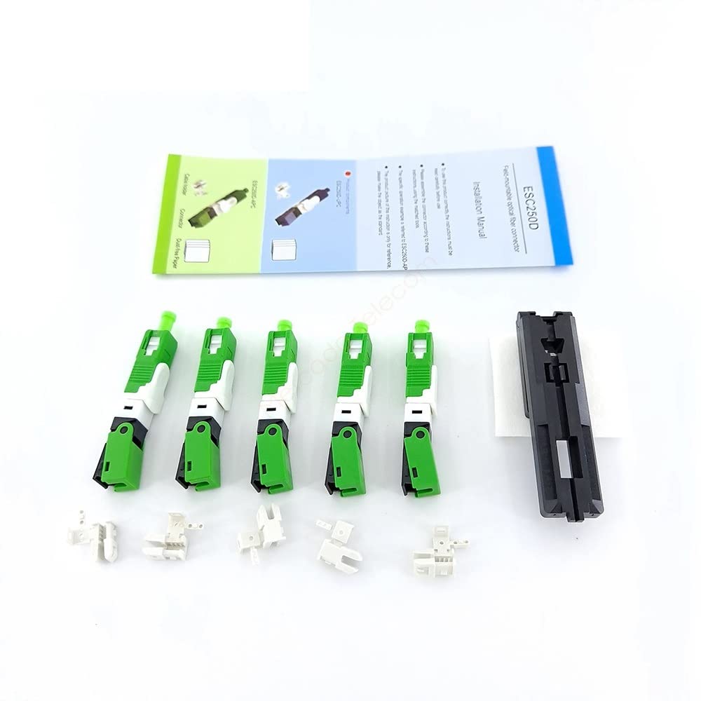 Genérico 100, 200 unids/lote FTTH ESC250D SC APC & Conector rápido de fibra óptica monomodo SC UPC Conector rápido óptico FTTH SM (Color : 300pcs SC APC)