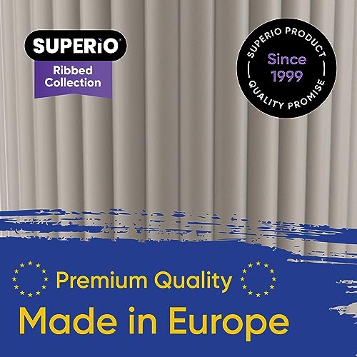 Image of Superio Ribbed Collection - Decorative Plastic Laundry Hamper with Lid and Cut-Out Handles, Taupe (2 Pack) Basket Organzier for Bedroom Bathroom College Dorm Room 40 Liter