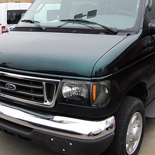 Spec-D Tuning LH-ECON92JM-ABM Euro Black E150/250/350/450 Econoline Van Headlights Lamps