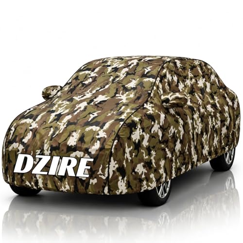 Image of Safe-Cars New Jungle 100% Waterproof Swift Dzire Car Cover | Polyester Car Body Cover for Rain & Sun | UV Protection, Dustproof, Scratch Resistant, Windproof, Heat Resistant, Custom Fit