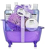 Lavender Essential Oils Aromatherapy Bath & Body Spa Gift Basket. Lavender Spa Basket makes best Gifts for Women & Teens.Great Gifts for Mom, Birthday Gifts & Thank You Gifts!