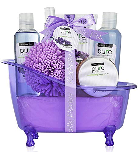 Deluxe Lavender Spa Gift Basket for Women. Natural Lavender Bath Gift Basket for Relaxing at Home Spa Kit. #1 Choice in Beauty Spa Gift Baskets for Women and Bath Sets.… (medium)