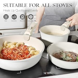 GiPP 5Pcs Pots and Pans Set Non Stick, Cookware Sets Nonstick Detachable Handle, Induction Kitchen Set Removable Handle, RV Cookware set, Oven Safe GiPP 5Pcs Pots and Pans Set Non Stick Cookware Sets Nonstick Detachable Handle Induction Kitchen Set Removable Handle RV Cookware set Oven Safe