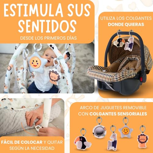 Miniatura 6 de Nido De Bebé Recién Nacido 0-6 Meses - Reductor De Cuna 90cm Con Arco De Juegos 5 Piezas Sensoriales - Nido Colecho De Algodón Transpirable, Desmontable Y Lavable