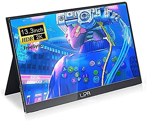 Lipa Monitor portátil HDR-50 2K 13.3"/Pantalla portátil/HDMI/2x U...