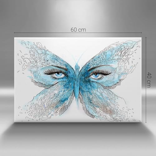 Peinture murale Wallfluent design visage en forme de papillon, grand tableaux d'art - 4