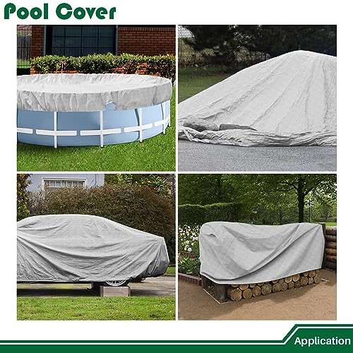 Cobertor de piscina 28 pies para invierno con clips miniatura 7