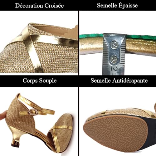 Chaussures de danse confortables à bout fermé avec maintien optimal