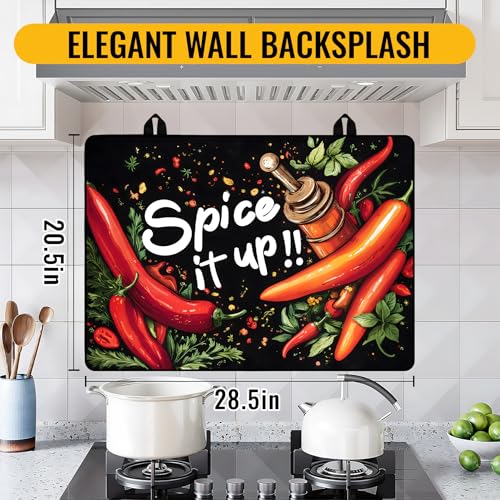 Image of Stove Top Cover for Electric Stove,Glass Stove Top Cover, Heat Resistant Glass Cooktop Cover, Stovetop Protector, Kitchen Decor, Dish Drying Mats Cover for Ceramic Washer Top 28.5x20.5 inch