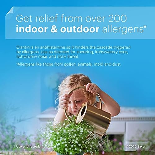 Claritin Children's Chewable 5 Mg, 40 Count Grape Chewable Tablets, 24 Hour Non-Drowsy, Indoor & Outdoor Allergy Relief #TOP3