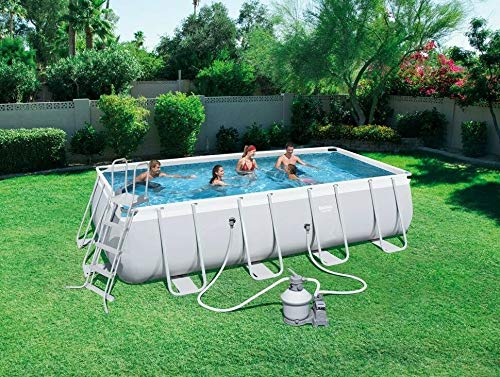 Bestway Piscine hors sol en acier électrique rectangulaire 5,49 m x 2,74 m x 1,22 m