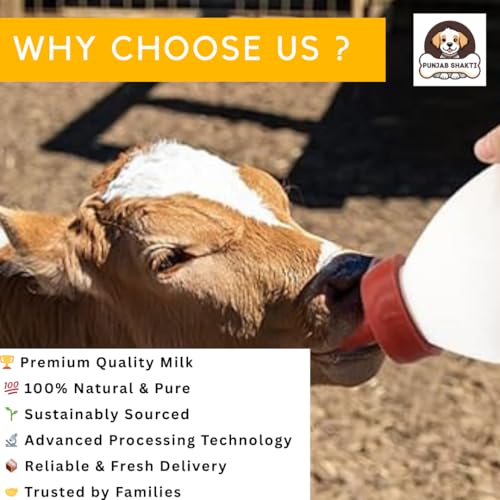 Image of Cow & Buffalo Feeding Bottle - Large Capacity, BPA-Free, Anti-Colic Nipple, Leak-Proof, Durable Plastic, Easy-to-Clean Milk Feeder for Calves, Animals, Dairy Farm Essentials. (2.5 LITRE)