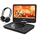 9.5 Inch Portable DVD Player with 7.5 inch Swivel Screen, USB / SD Slot and 4 Hours Rechargeable Battery, Best Gift for Kids ( Red )