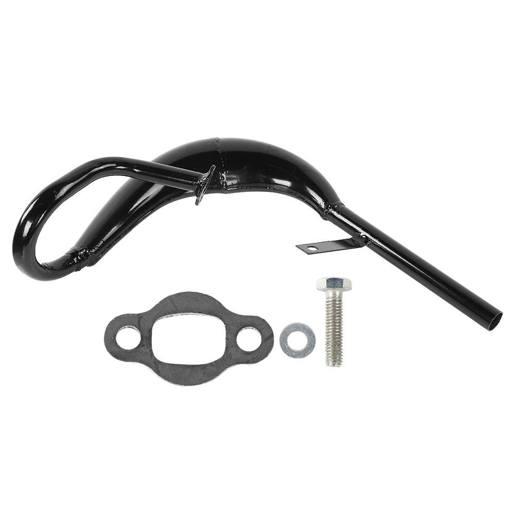 Alomejor Silenciador de Tubo de Escape de Bicicleta, silenciador de Escape de Tubo de Motor de Gas de Bicicleta para Motor de Dos Tiempos 50CC 60CC 80CC(Negro)