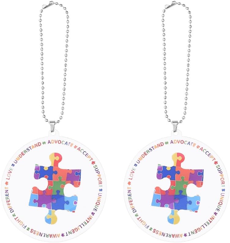 Autism Awareness Car Hanging Decoration for Autistic Son Daughter Autism Car Hanging Ornament for Autistic Mom Ornament Christmas Gift for Support Disability Awareness