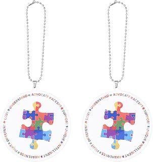 Autism Awareness Car Hanging Decoration for Autistic Son Daughter Autism Car Hanging Ornament for Autistic Mom Ornament Christmas Gift for Support Disability Awareness