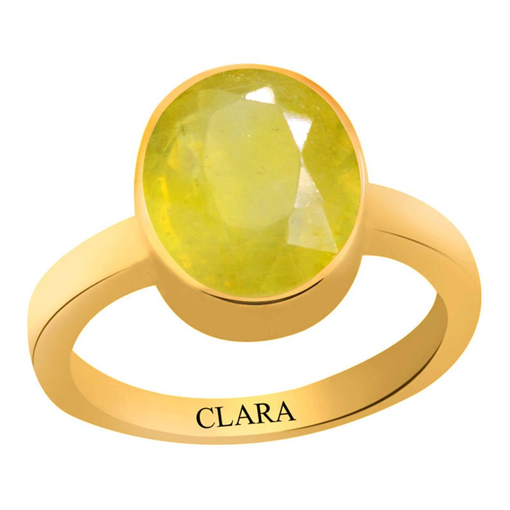 clara Certified Yellow Sapphire Pukhraj 7.5 Carat or 8.25ratti Panchdhatu Astrology Ring for Men & Women-picture-17