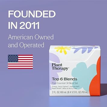 Plant Therapy Essential Oil Blends Set, Top 6 Most Popular, 10 mL (1/3 oz) Each, 100% Pure, Undiluted, Great for Essential Oil Diffusers or Body Care Creations