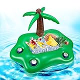 Poolbar Getränkehalter Pool Aufblasbar Palme, Poolbar Aufblasbar, Aufblasbarer Getränkehalter Schwimmender, für Beachparty Mottoparty, 95x55x55 cm