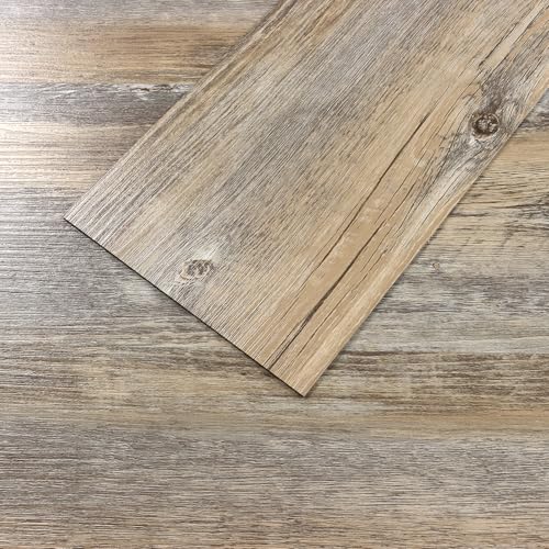 VEELIKE Distressed Vinyl Plank Flooring Waterproof Peel and Stick Floor Tile Wood Vinyl Flooring 16 Pack 24 Sq.Ft. Self Adhesive Vinyl Floor Tiles 36''x6'' Sticky Floor Tiles for Kitchen Bathroom RV