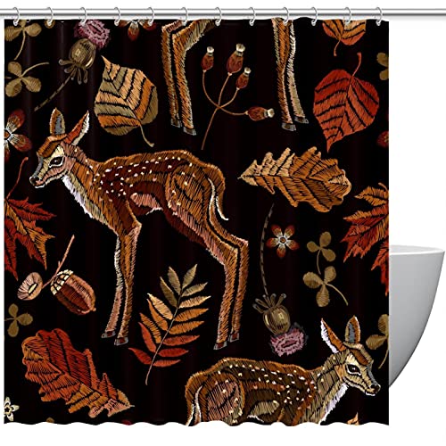 Rideau de douche Aquarelle Cerf 183x183 imperméable grand format