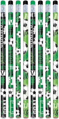 Assorted Goal Getter Pencils - 7.38" (Pack of 8) - Green-Themed Pencil Favors for Sports Parties & Events, Kids' Birthdays & Daily Home Use image 5