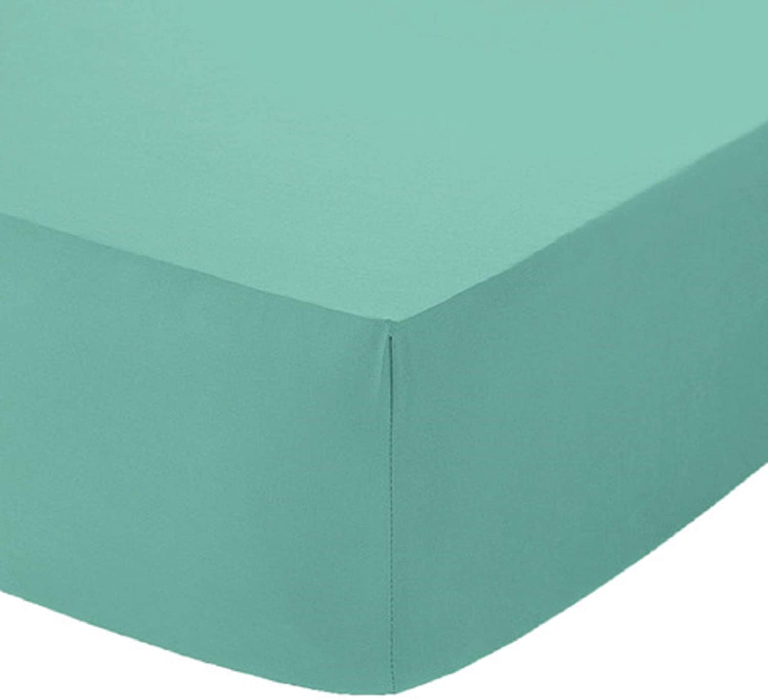 British Home Bedding - Plain Polycotton Percale Fitted Bed Sheets - Shrinkage and Fade resistant with a soft luxurious finish (Green, Single)