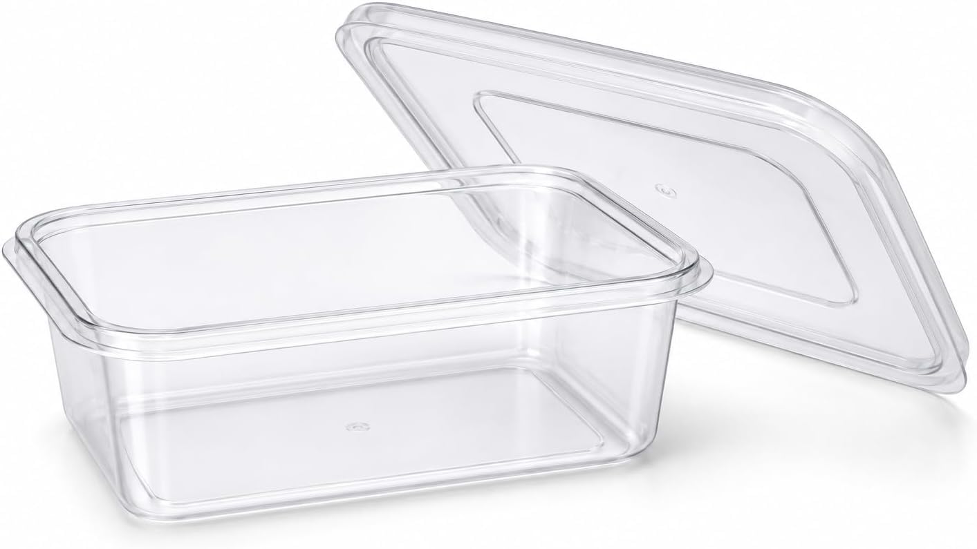 Packaging Mania Ltd 42 x 650ml Plastic Food Containers with Lids – BPA Free Reusable Meal Prep & Takeaway Containers, Microwave & Freezer Safe Food Storage Boxes for Lunches, Leftovers & Batch Cooking