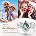SHAOAN Natural Moss Agate Ring for Women 925 Sterling Silver Engagement Moon Kite Cut Ring Set Valentine's Day Anniversity Mothers Day Gift for Women