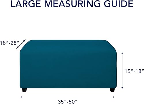 Vista 46 de PureFit Funda otomana rectangular de ajuste suave superelástica, para taburete de pies y muebles de almacenamiento plegables para sala de estar