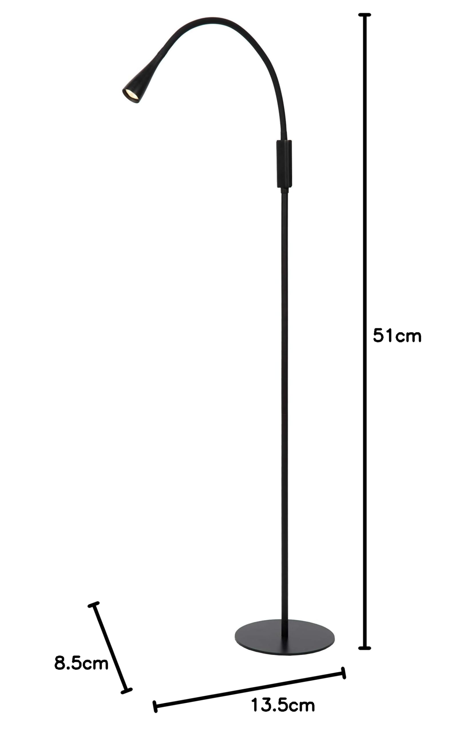 LUCIDE ZOZY - Lámpara de lectura - LED 3 StepDim - 1x4W 3000K - Negro