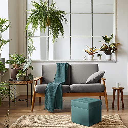 Sgabello imbottito 45 x 45 cm, colore mare