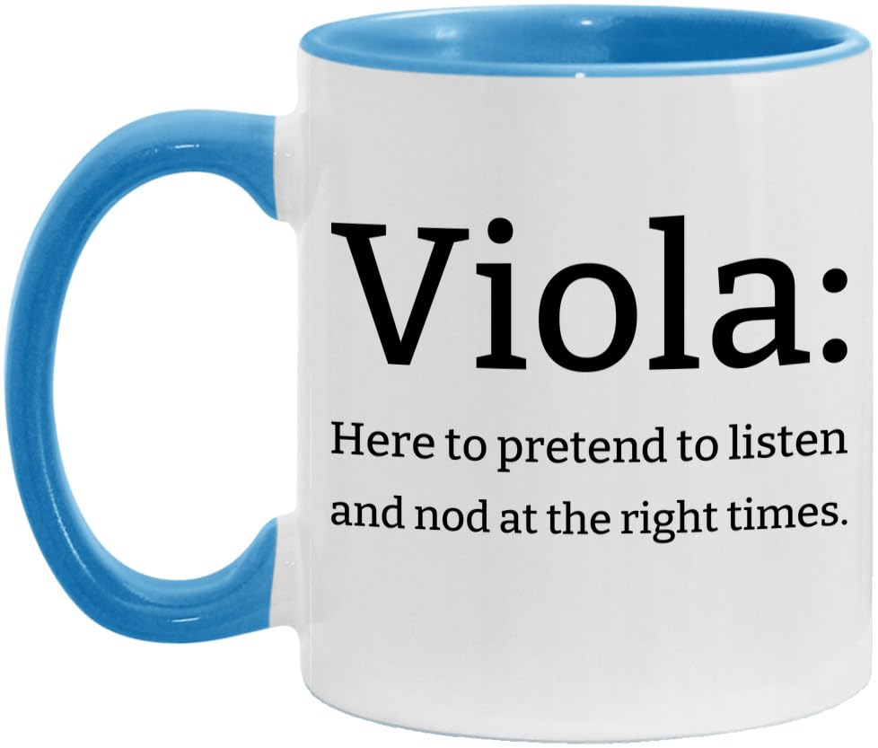 Funny Viola Mug - Unique Viola Gift - Sarcastic Viola Definition Mug 11oz White/Light Blue