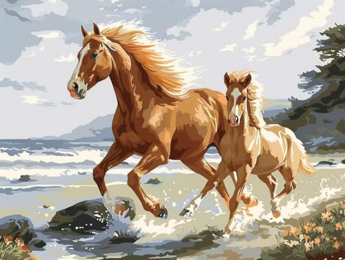 Diamond Painting Cheval sauvage pour créer une décoration murale zen dans votre salon
