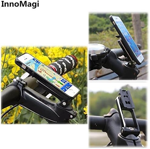 InnoMagi New ClipGRIP Stemcap Phone Mountain Bike Bicycle GPS Mount Cell Phone Smartphone Holder, Perfect for Cycling, Mountain Bike, MTB. Bike Stem Cap Mount Grip Clip Phone Holder Aluminum Alloy