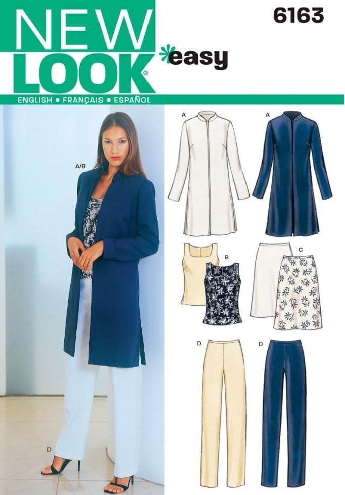 Ladies Easy Sewing Pattern 6163 Jacket, Top, Skirt & Trouser Pants