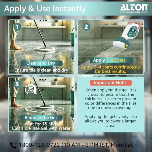 Image of ALTON Slip-Free Gel Refill | Invisible Effect, Anti-Slip Gel for Bathroom, Kitchen, Floors | Safe for Floors-No Damage | Works on Tiles, Stone, Marble, Ceramic, Porcelain | Lasts 3-5 Years (1kg)