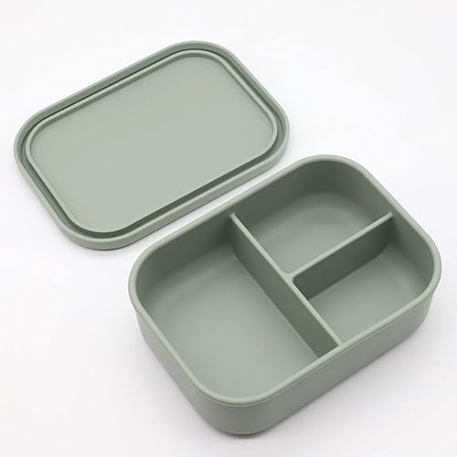 Miniatura 8 de Lonchera térmica Bento Box Fo para almacenamiento de alimentos de silicona con tres compartimentos para alimentos que no se escapan, seguridad y