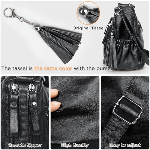 Image of VOLGANIK ROCK Crossbody Bag for Women with Tassel Ladies Soft PU leather Purses and Handbag Pocketbooks