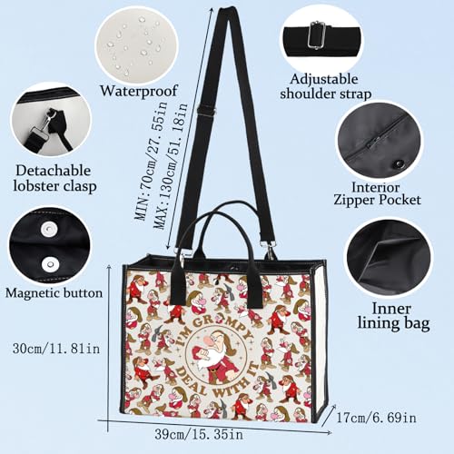 BWWKTOP Dwarf Grumpy Crossbody Bag Grumpy Inspired Gift I'm Grumpy Deal With It Shoulder Bag Seven Dwarfs Merch2