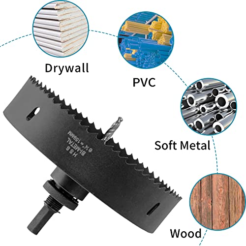 Rierdge 6-1/4 Inch Bi-Metal Hole Saw Set #TOP29