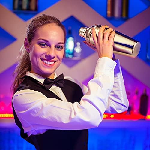 Fezli 5 PCS Cocktail Making Set 700ml Stainless Steel Cocktail Shaker Set with Strainer, Jigger and Mixing Spoon, Bartending Set with Bar Accessories & Cocktail Accessories for Drinks (Gold)