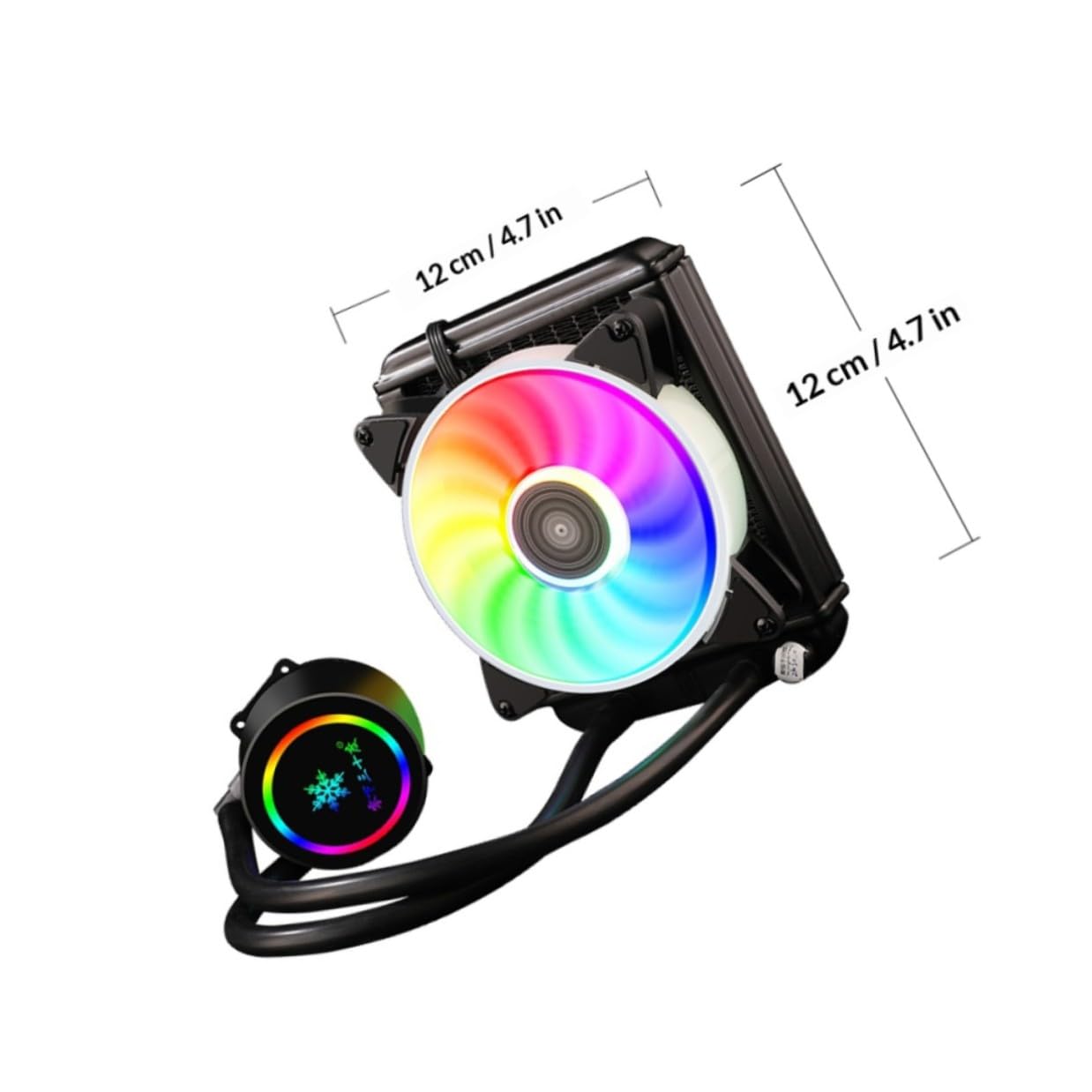 Ipetboom CPU Radiator Liquid Cooler System with Mute Water Cooling Radiator for Gaming Desktop Pcs, 120mm Integrated Heat Sink Suitable for High-Performance Computer Cooling