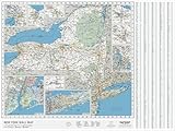 Laminated New York State Wall Map Large Poster, Includes the Most Legible Location Labels, Vibrant Blue Color Scheme, 56” x 42”, Great for the Home, Office, or Classroom, Developed in the USA