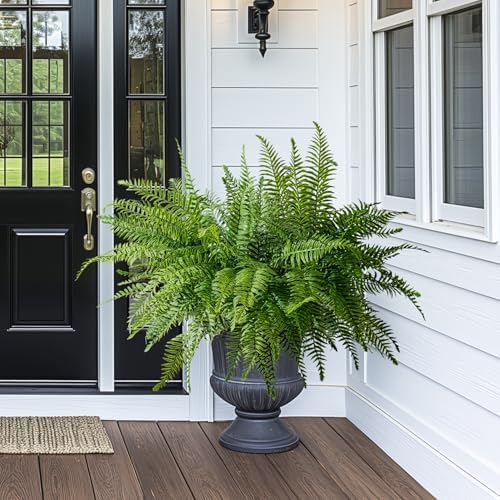 4PCS Artificial Boston Fern Fake Ferns Hanging Plant UV Resistant...