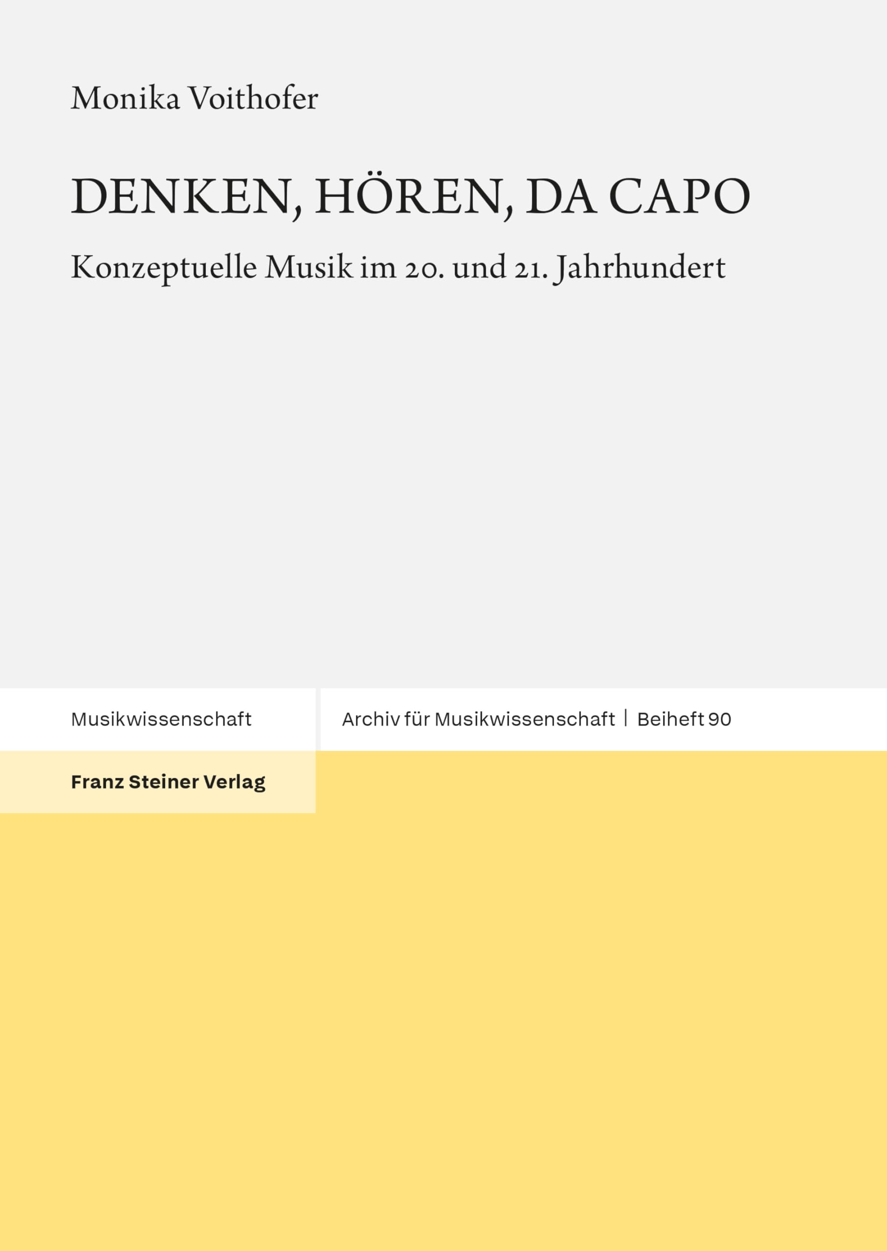 Ouvrage de référence Archiv für Musikwissenschaft musique conceptuelle allemande