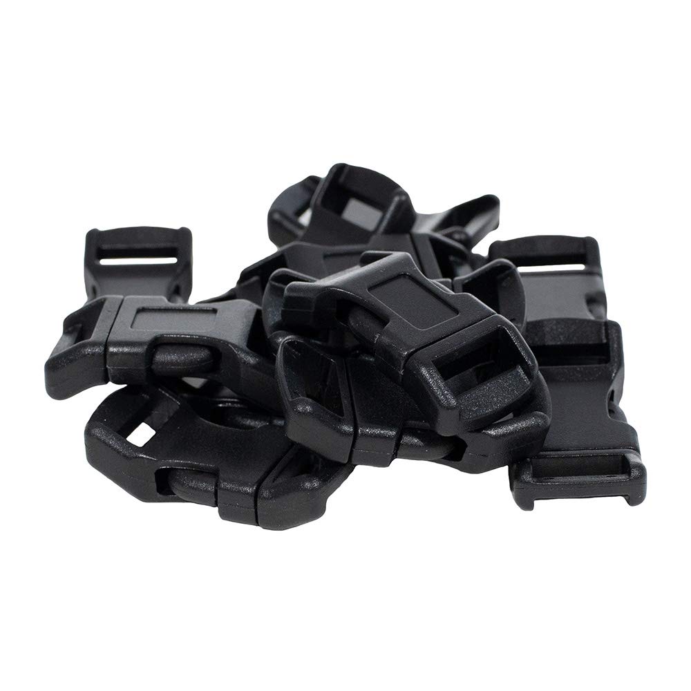 Paracord Planet Lot De 2 Boucles En Plastique Noir à Dégagement Latéral Pour Ceintures En Nylon, Boucles De Rechange, équipement De Camping, Sacs à Dos Ou Tout Autre Usage – Noir